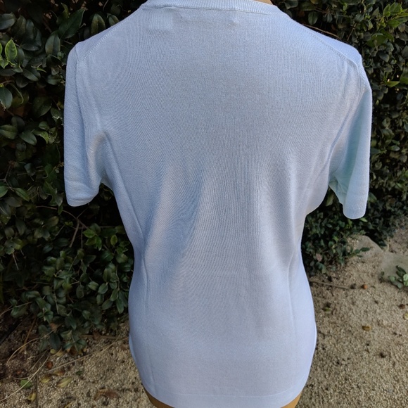 Baby blue Saks silk/cashmere shell - Picture 3 of 4